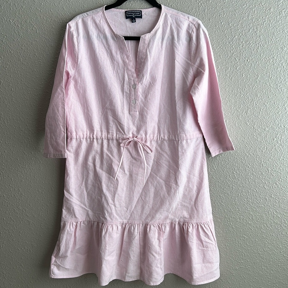 Duffield Lane striped‎ 3/4 sleeve 100% cotton dress